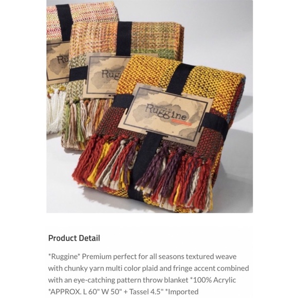 ๐ ๐๐ Citrus Chamomile Textured Weave Chunky Yarn Plaid Pattern Throw Blanket - Picture 9 of 9